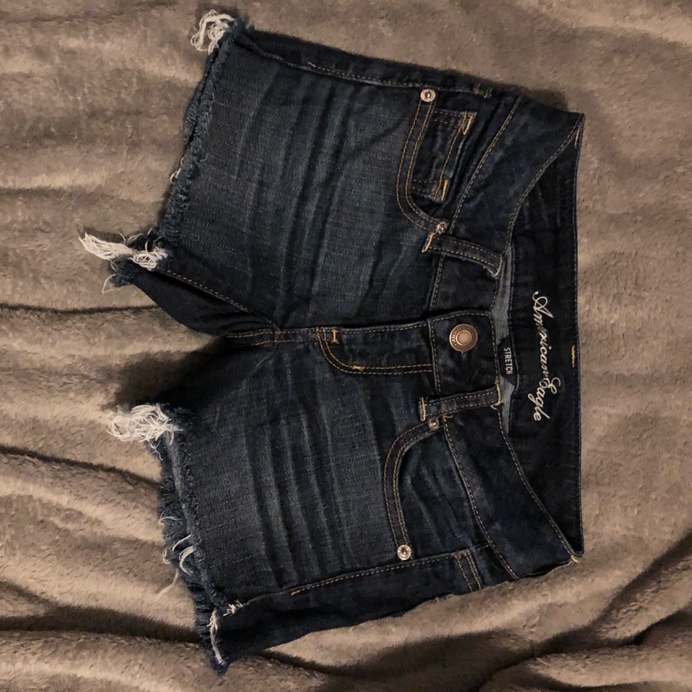 Dark Wash Low Rise AE Denim Shorts